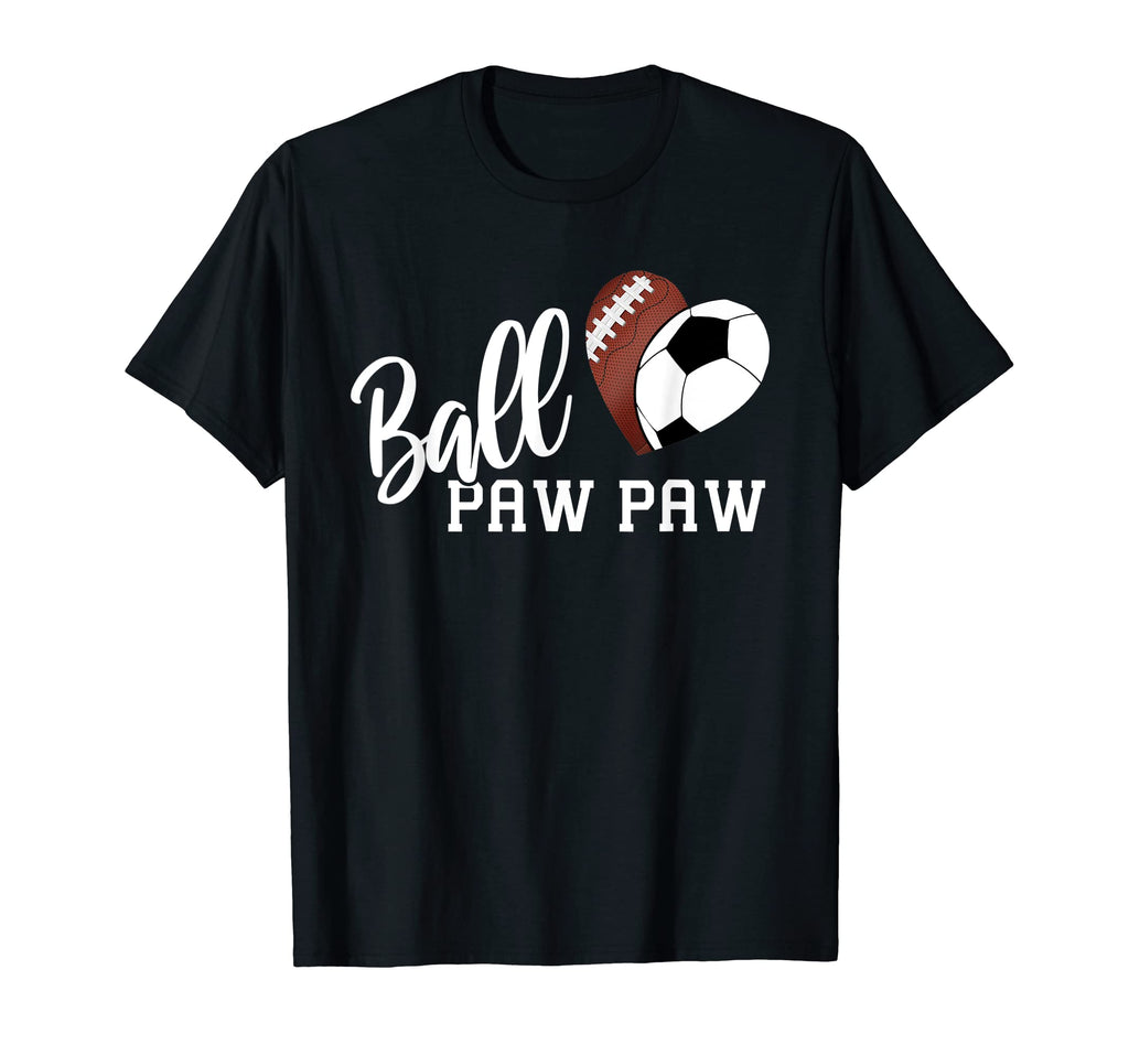Ball Paw Paw Heart Funny Football T-Shirt - Casual Everyday Wear Men Women