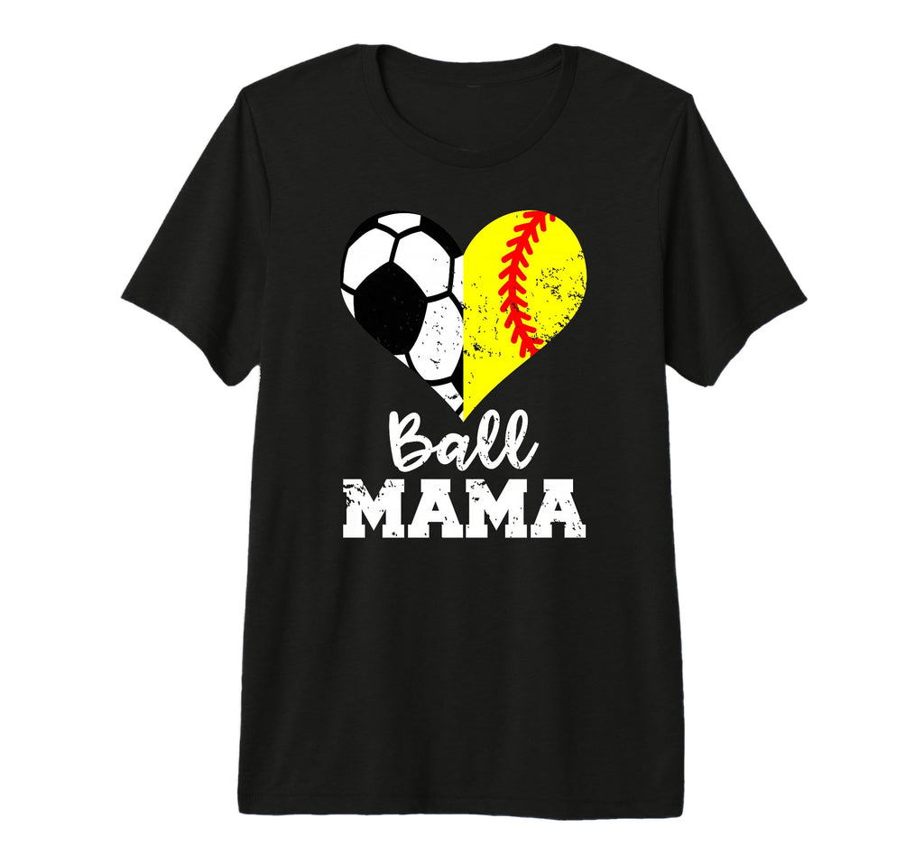 Ball Mama Funny Soccer Softball Mama T-Shirt - Unique Graphic for Adults