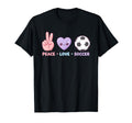 Peace Love Soccer Kawaii Teen T-Shirt - Graphic Print for Adults