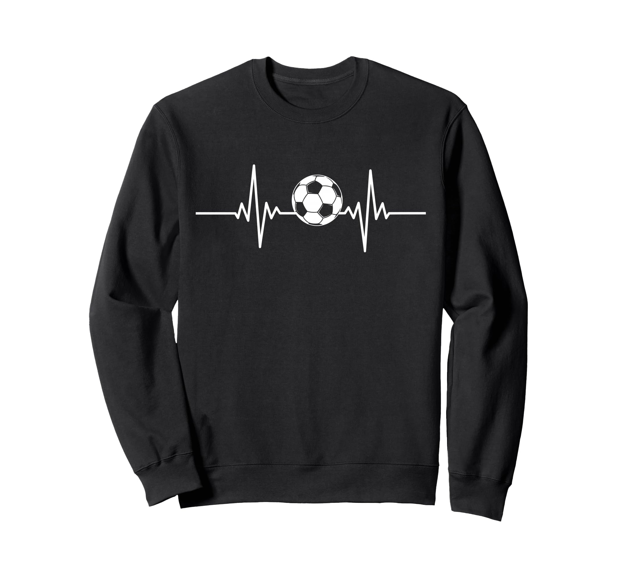 Soccer Heartbeat Soccer Ball Heartbeat Sweatshirt - Novelty Apparel Unisex