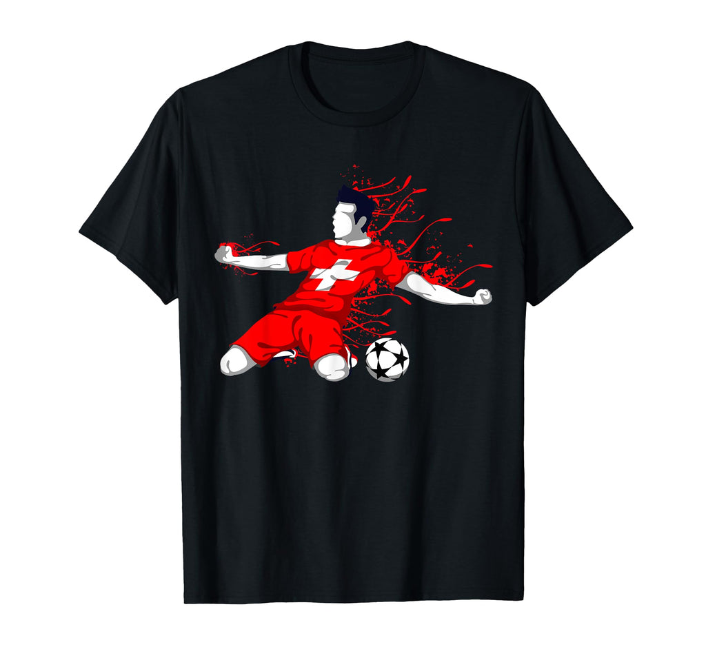 Switzerland Football Fans Jersey T-Shirt - Custom Art Print for Adults