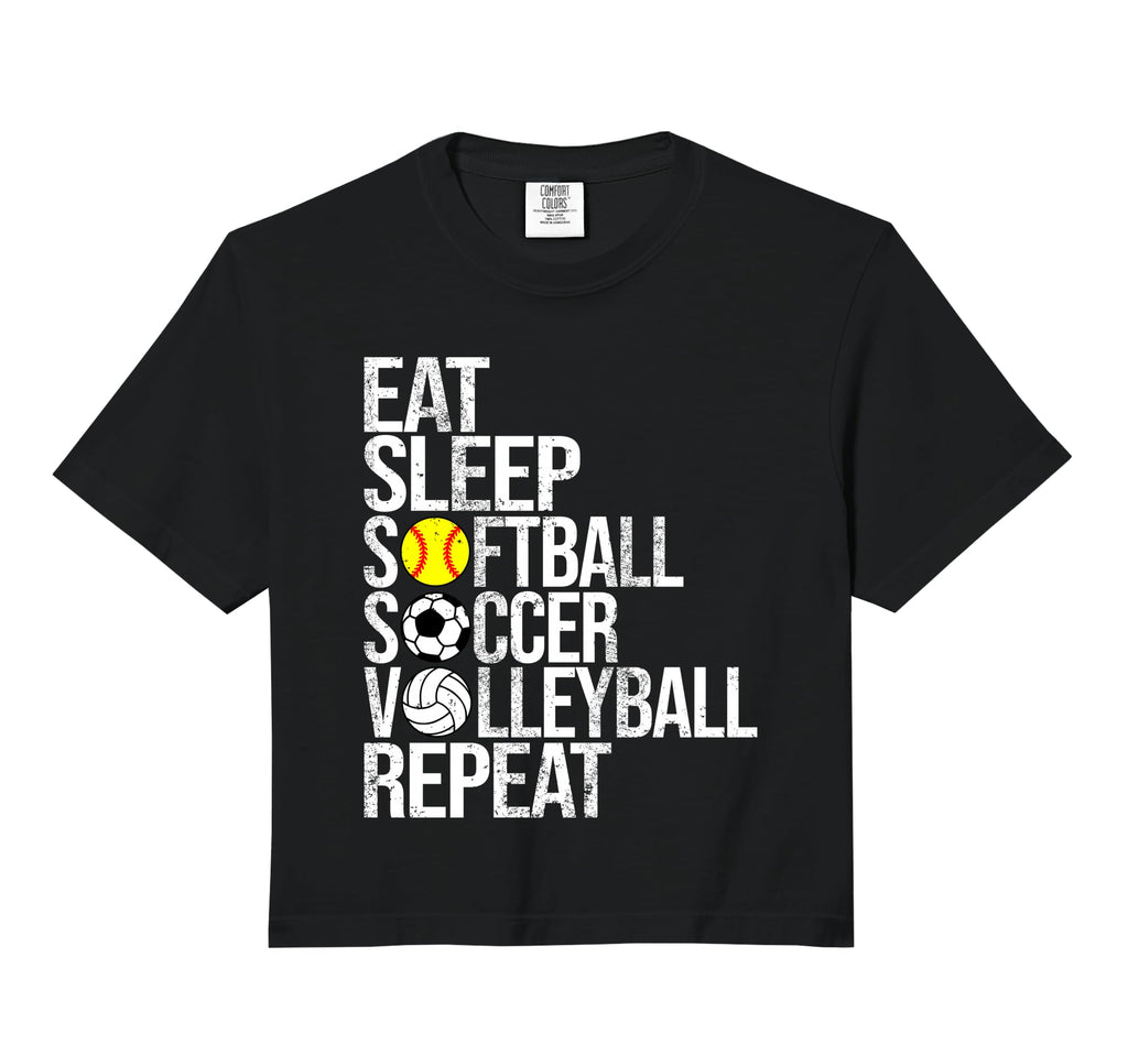 Eat Sleep Softball Soccer Volleyball Hoodie - Fun Novelty Design Unisex