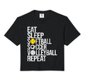 Eat Sleep Softball Soccer Volleyball Hoodie - Fun Novelty Design Unisex