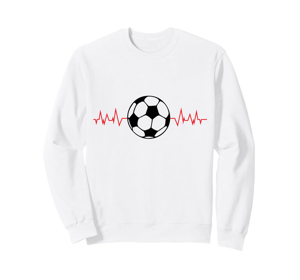 Soccer Ball Heartbeat Players And Soccer Sweatshirt - Graphic Print Unisex