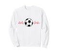 Soccer Ball Heartbeat Players And Soccer Sweatshirt - Graphic Print Unisex