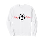 Soccer Ball Heartbeat Players And Soccer Sweatshirt - Graphic Print Unisex