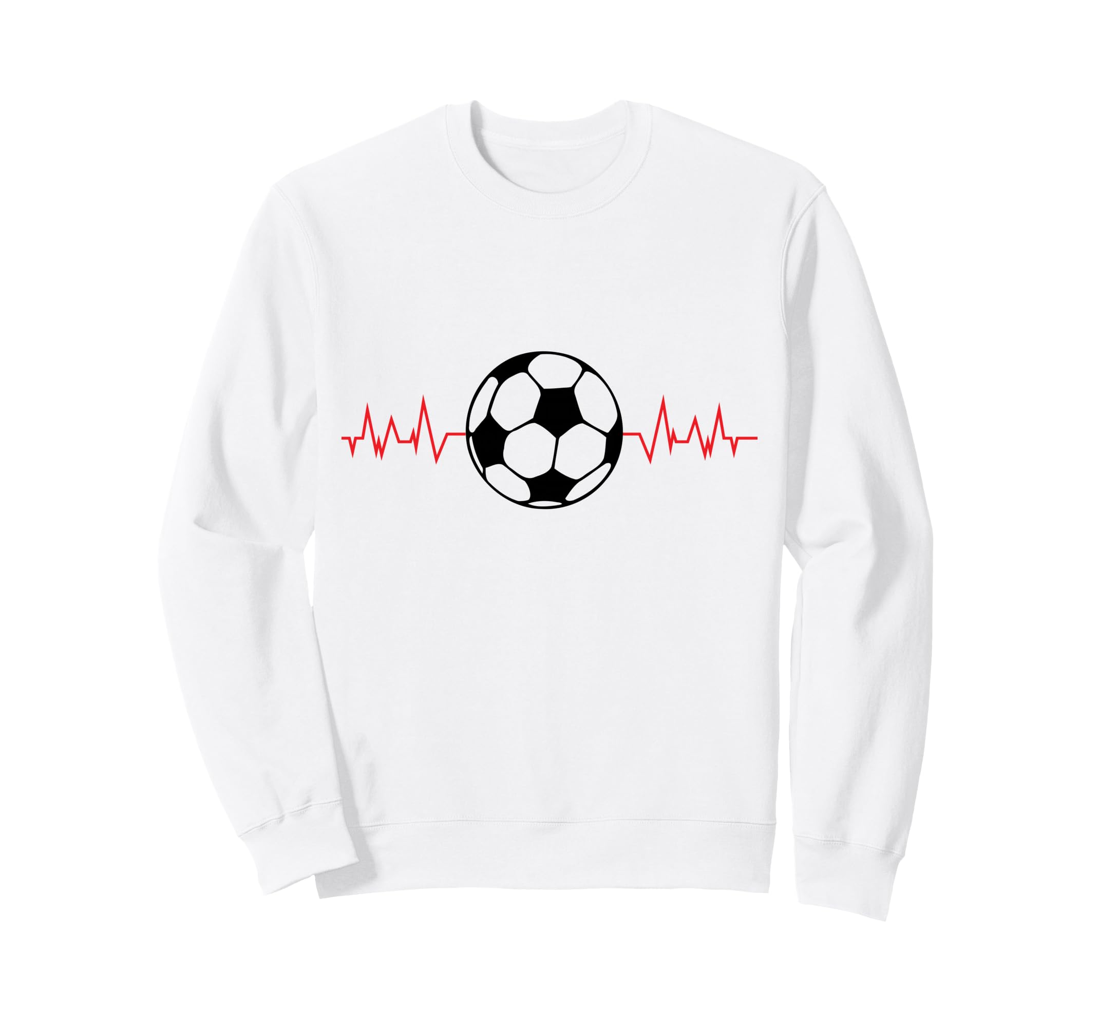 Soccer Ball Heartbeat Players And Soccer Sweatshirt - Graphic Print Unisex