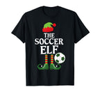 Soccer Elf Family Group Matching Party T-Shirt - Graphic Print for Adults