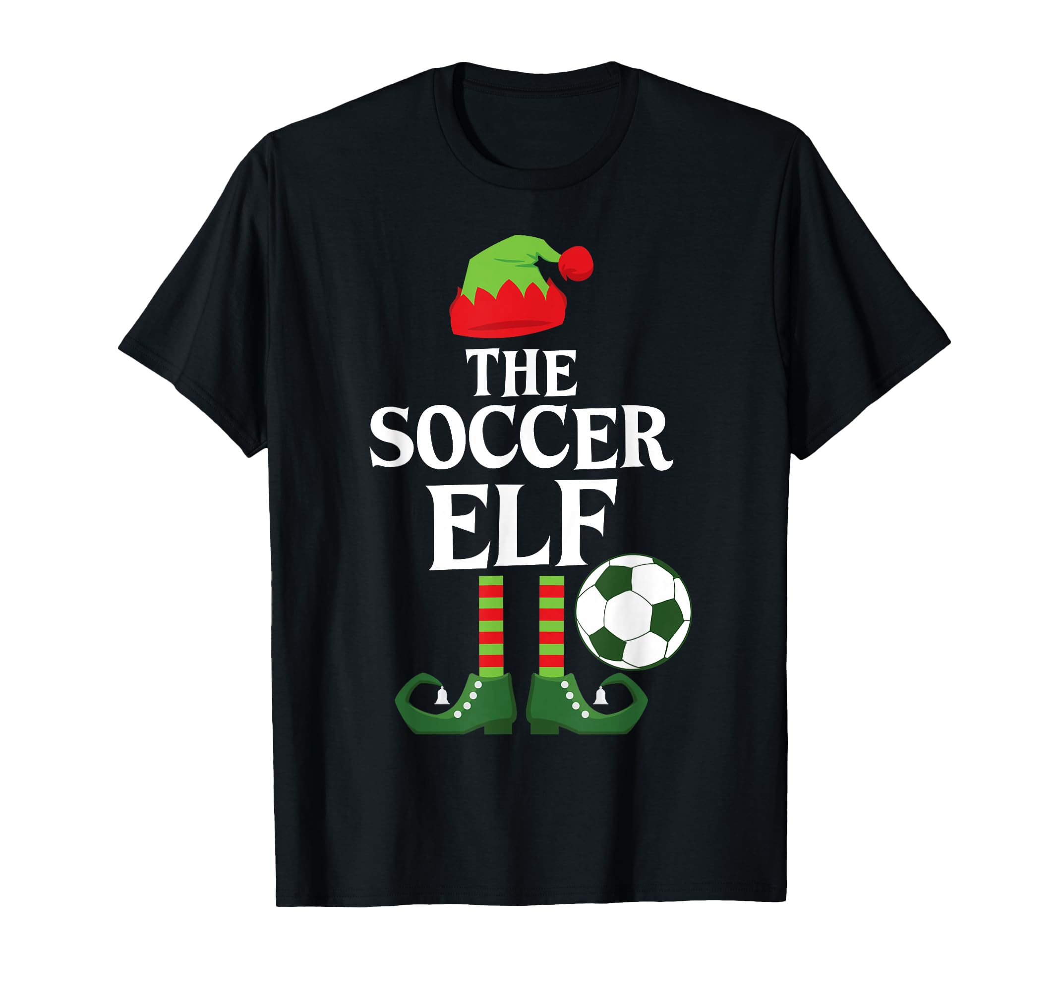 Soccer Elf Family Group Matching Party T-Shirt - Graphic Print for Adults