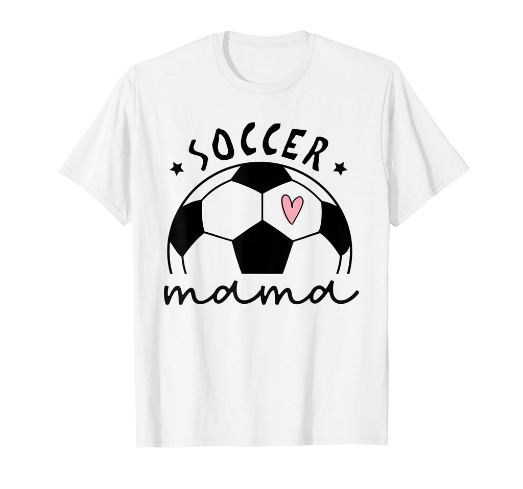 Soccer Mama Heart Ball Game Day Supporter T-Shirt - Graphic Print Unisex