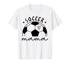 Soccer Mama Heart Ball Game Day Supporter T-Shirt - Graphic Print Unisex