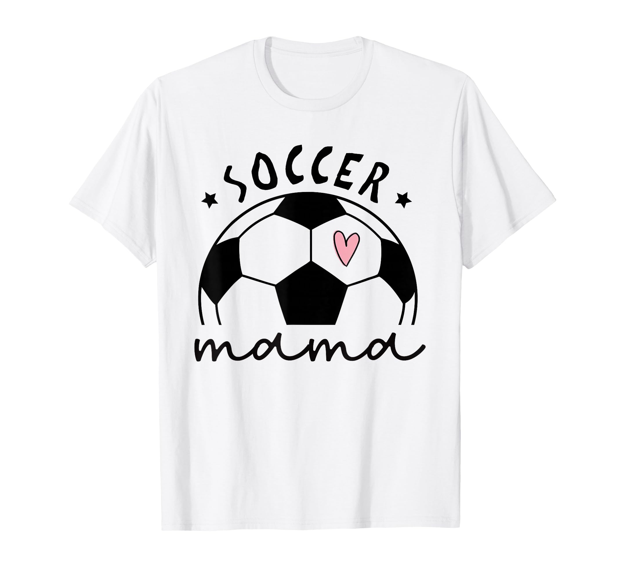Soccer Mama Heart Ball Game Day Supporter T-Shirt - Graphic Print Unisex