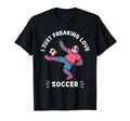 Kawaii Sloth I Just Freaking Love Soccer T-Shirt - Trendy Graphic Unisex