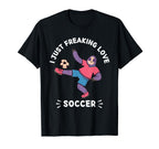 Kawaii Sloth I Just Freaking Love Soccer T-Shirt - Trendy Graphic Unisex
