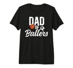 Mens Dad Ballers Soccer Basketball Dad Tri T-Shirt - Unique Graphic Unisex