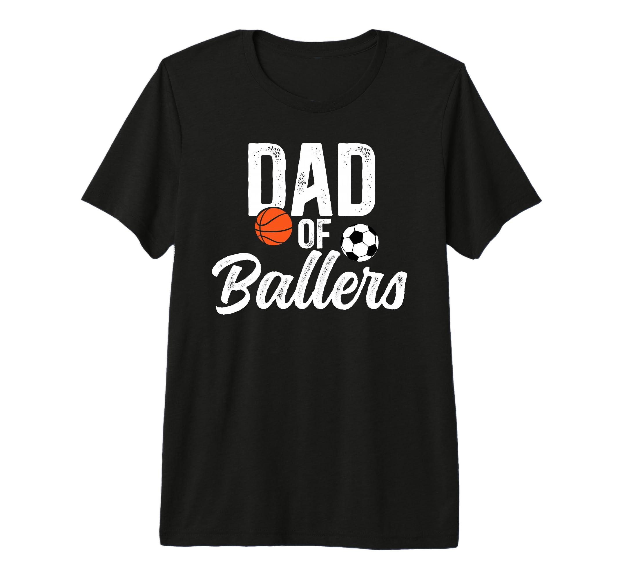 Mens Dad Ballers Soccer Basketball Dad Tri T-Shirt - Unique Graphic Unisex