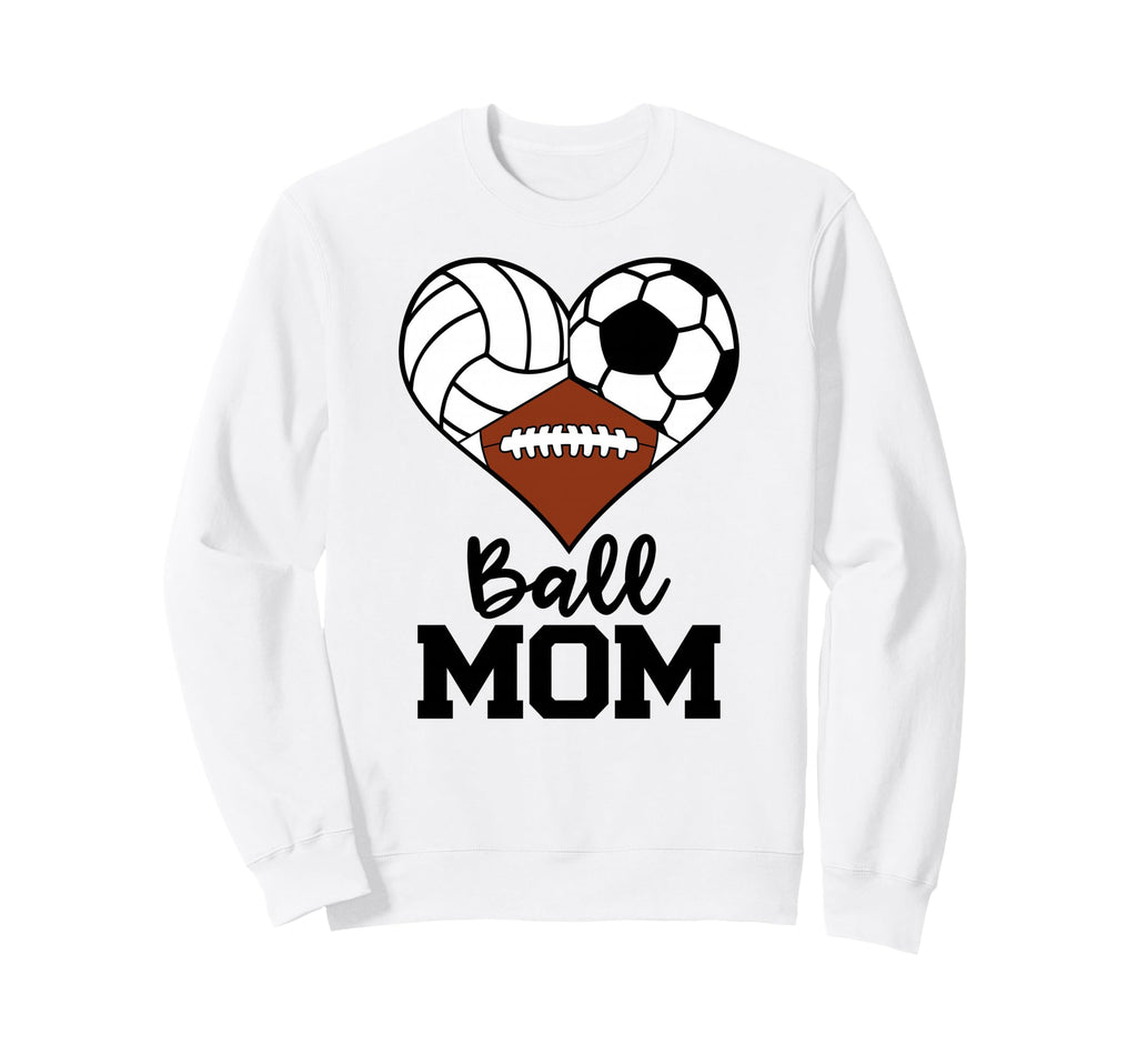 Ball Mom Funny Volleyball Sweatshirt - Casual Everyday Wear for Adults