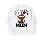 Ball Mom Funny Volleyball Sweatshirt - Casual Everyday Wear for Adults