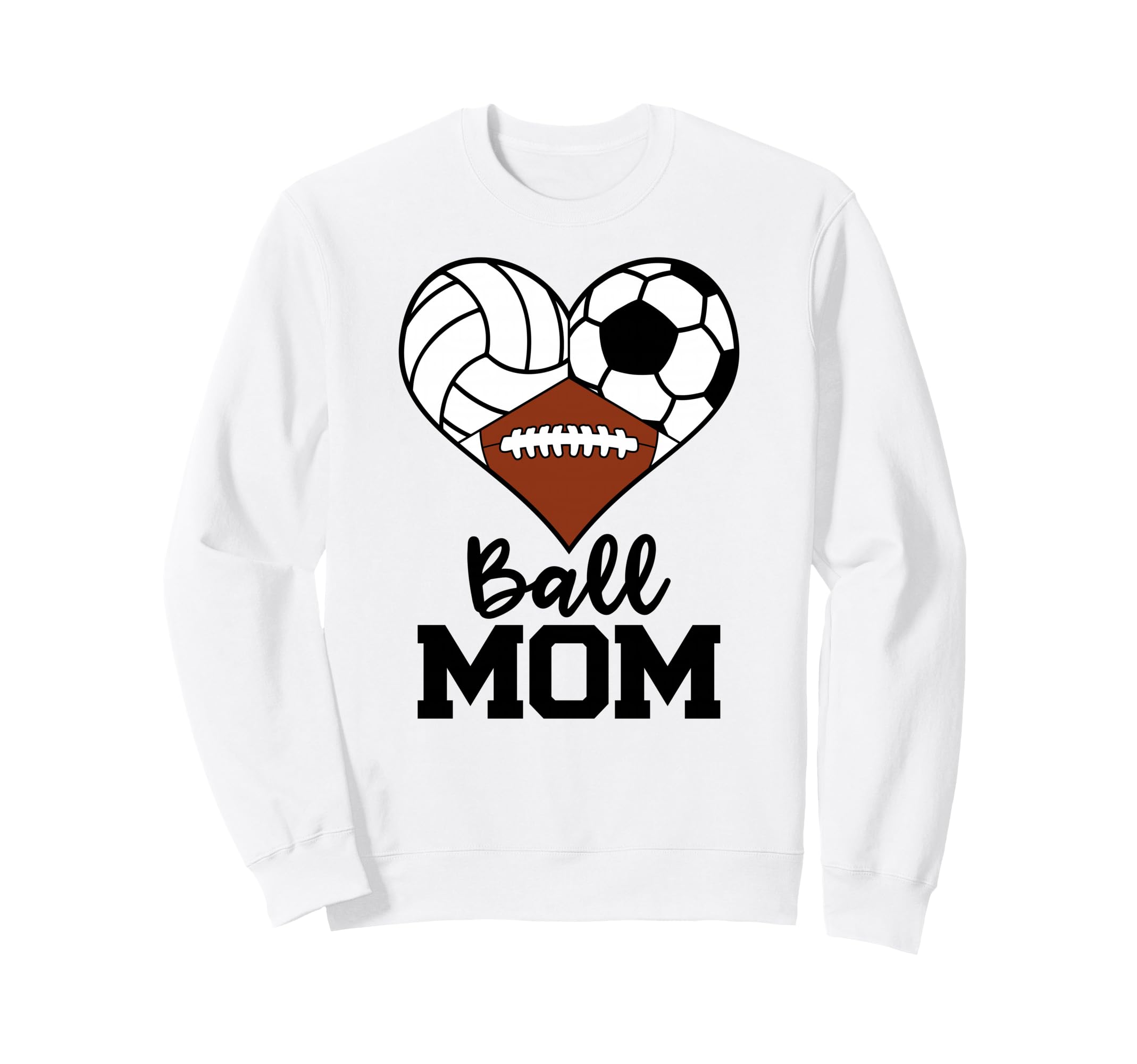 Ball Mom Funny Volleyball Sweatshirt - Casual Everyday Wear for Adults