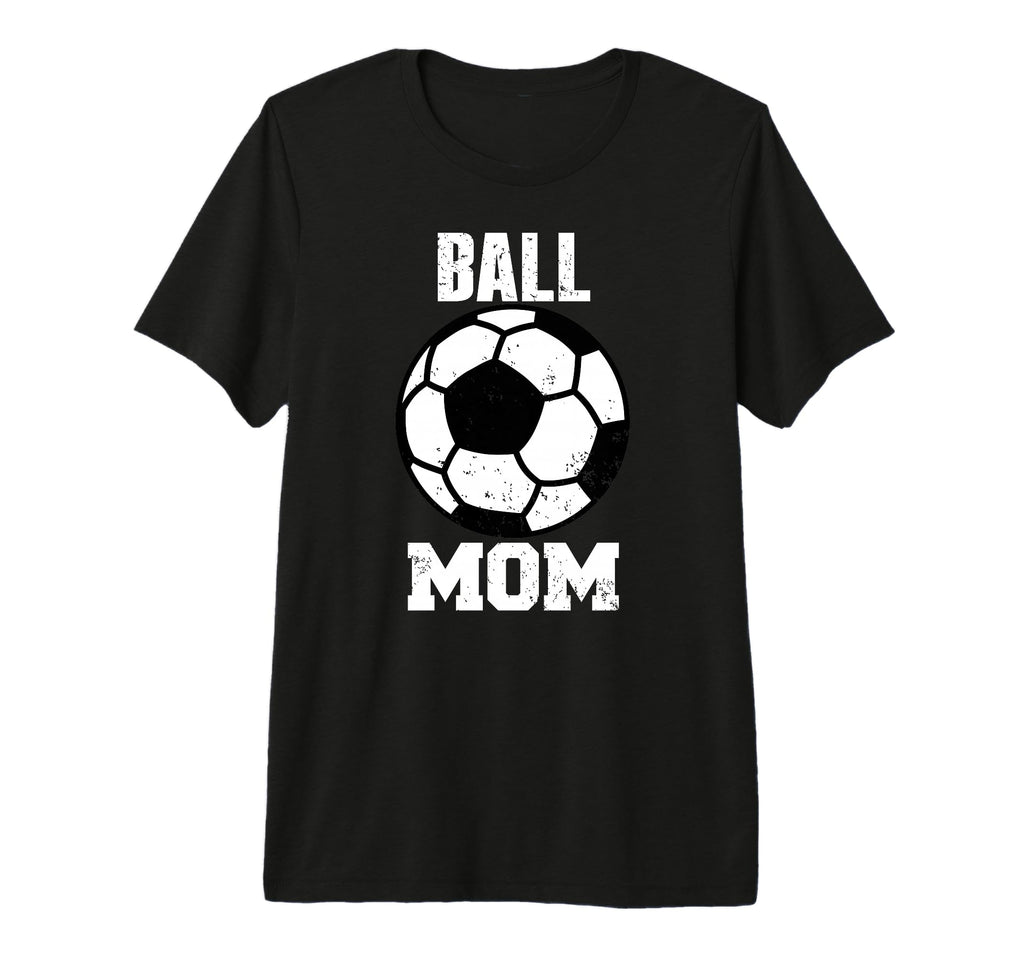 Ball Mom Funny Soccer Mom Gameday Tri Blend T-Shirt - Graphic Print Unisex