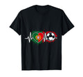 Soccer Heartbeat Portugal Flag T-Shirt - Trendy Graphic for Adults