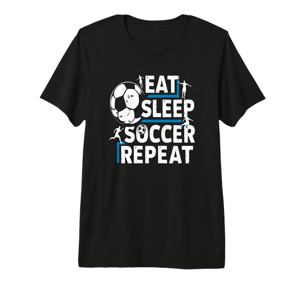 Soccer Lovers Eat Sleep Repeat Sports T-Shirt - Graphic Print Men Women