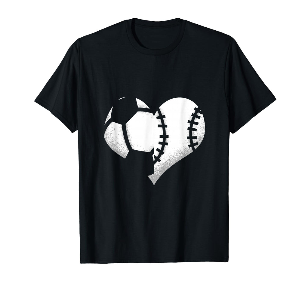 Soccer Baseball Ball Heart Love Sport T-Shirt - Novelty Apparel Men Women