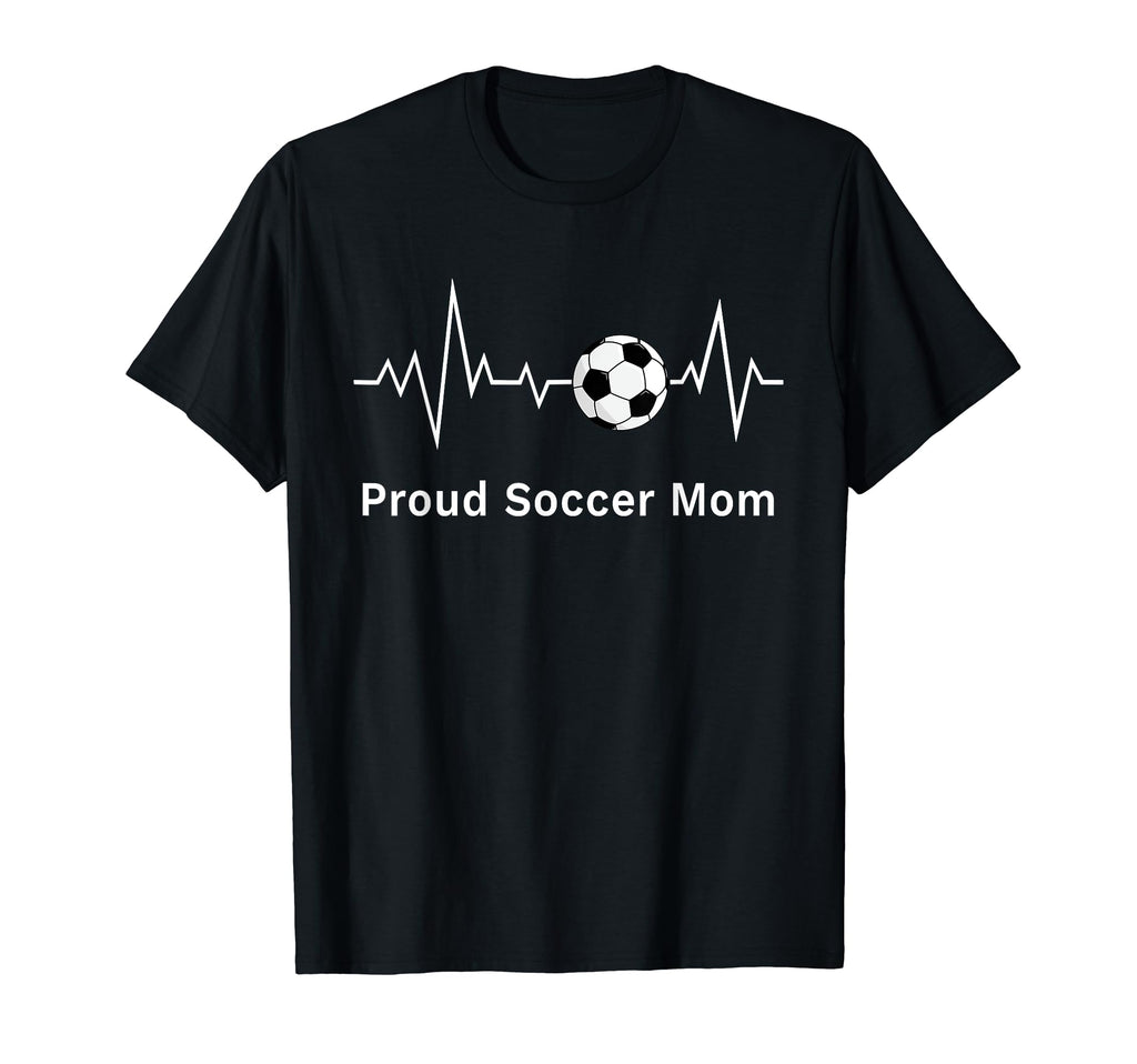 Soccer Mamas Proud Soccer Mom Heartbeat T-Shirt - Aesthetic Graphic Unisex