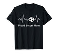 Soccer Mamas Proud Soccer Mom Heartbeat T-Shirt - Aesthetic Graphic Unisex
