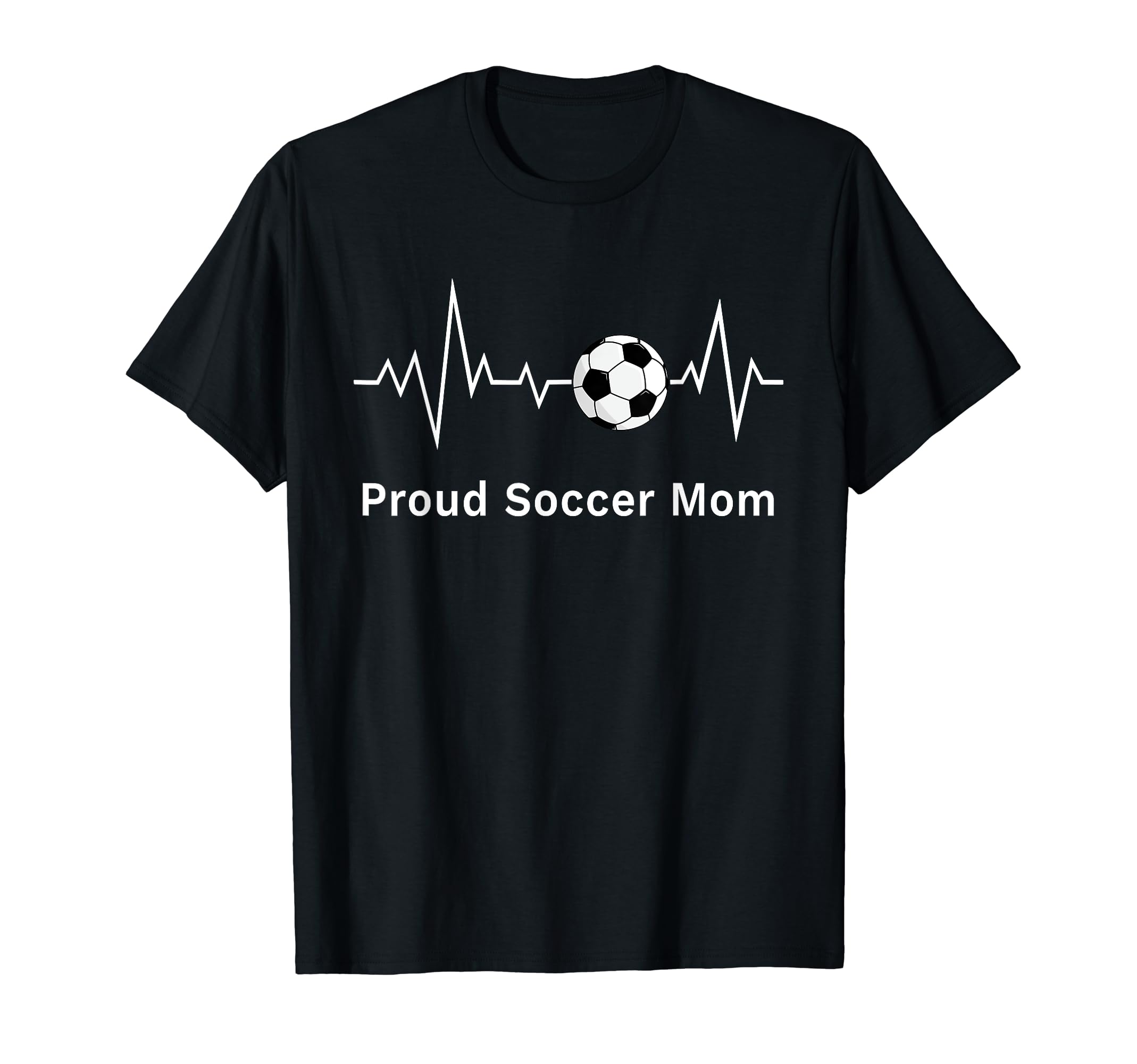Soccer Mamas Proud Soccer Mom Heartbeat T-Shirt - Aesthetic Graphic Unisex
