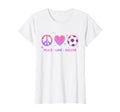 Peace Love Soccer Pastel Teen T-Shirt - Unique Graphic Unisex