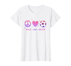 Peace Love Soccer Pastel Teen T-Shirt - Unique Graphic Unisex