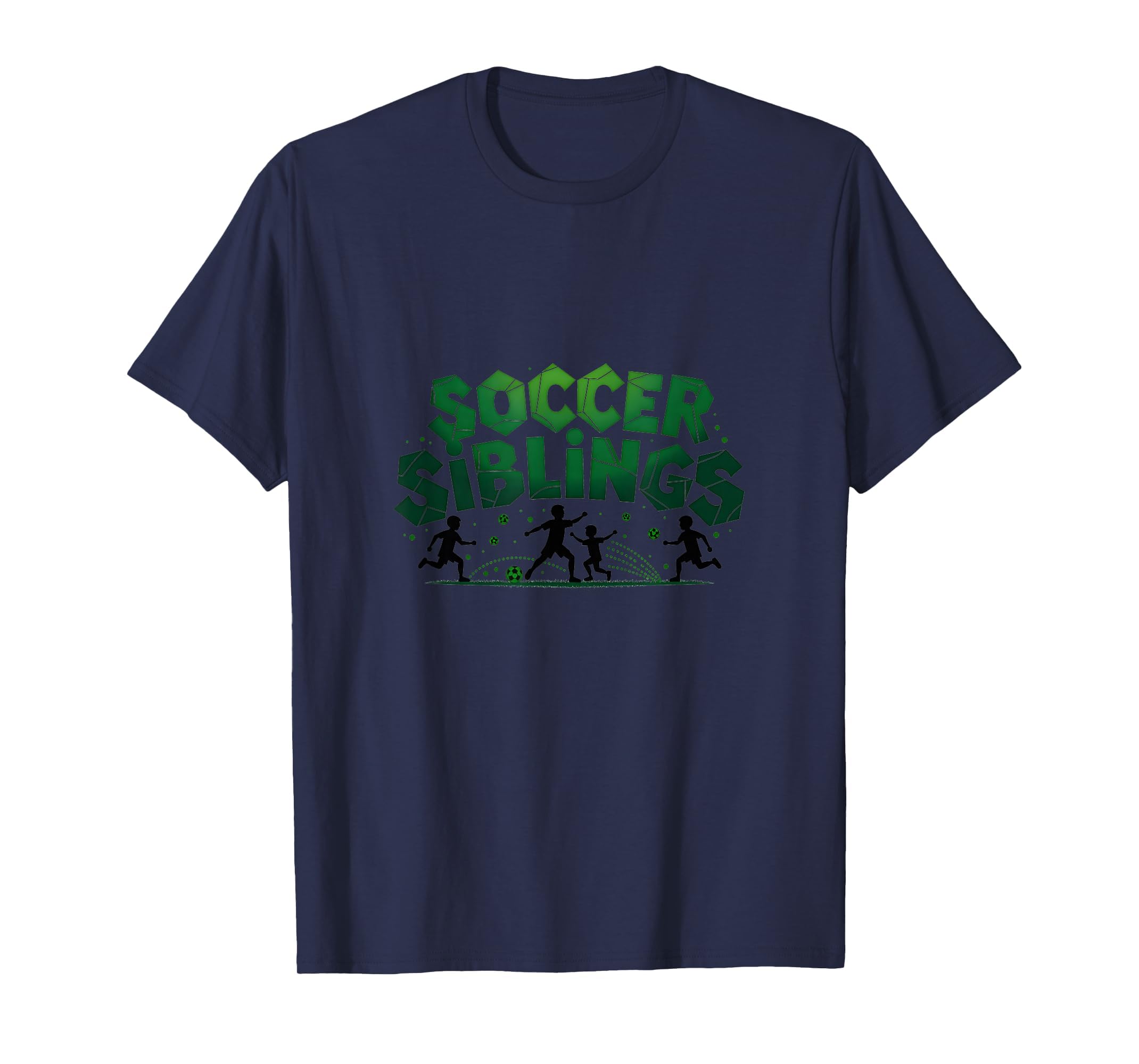Soccer Siblings Family Teamwork Soccer T-Shirt - Unique Graphic Men Women