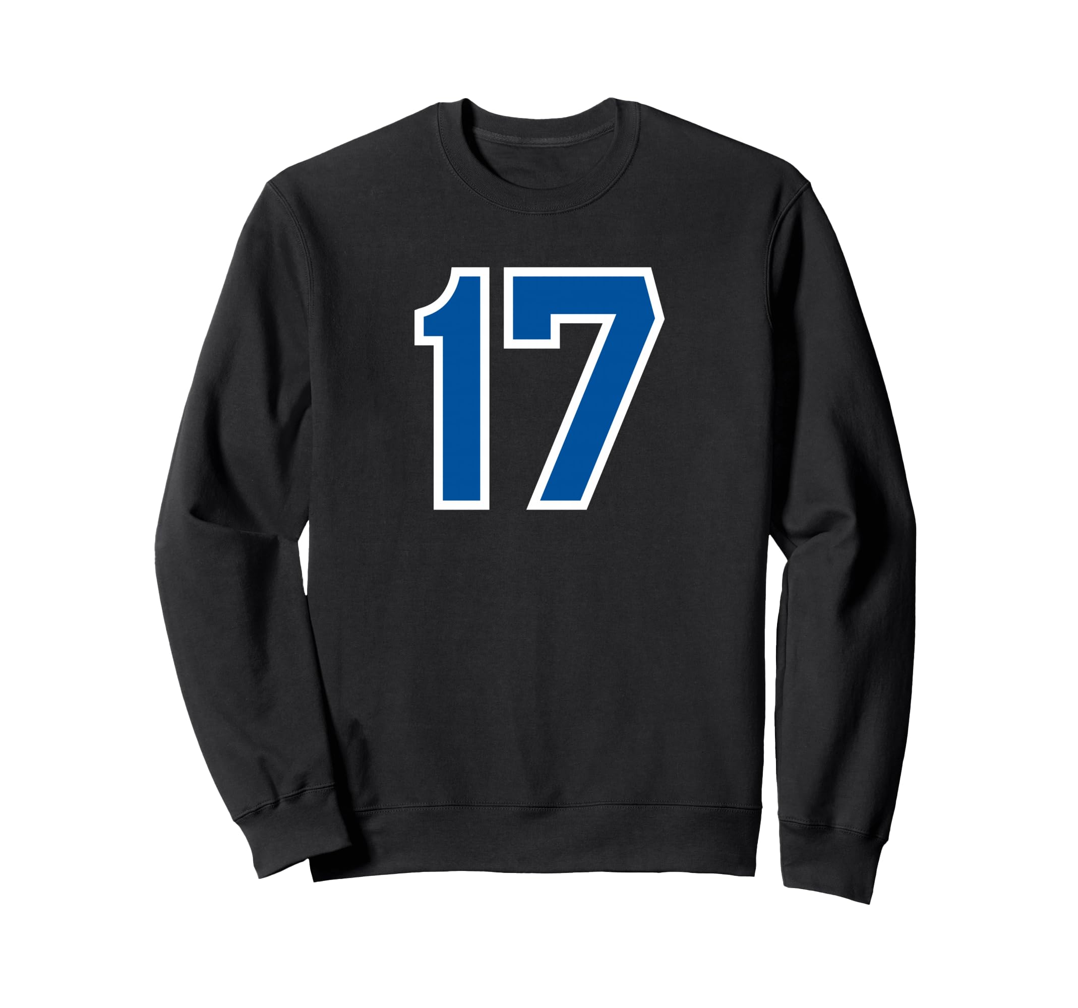 Blue Sports Team Number 17 Sweatshirt - Minimalist Print Men Women
