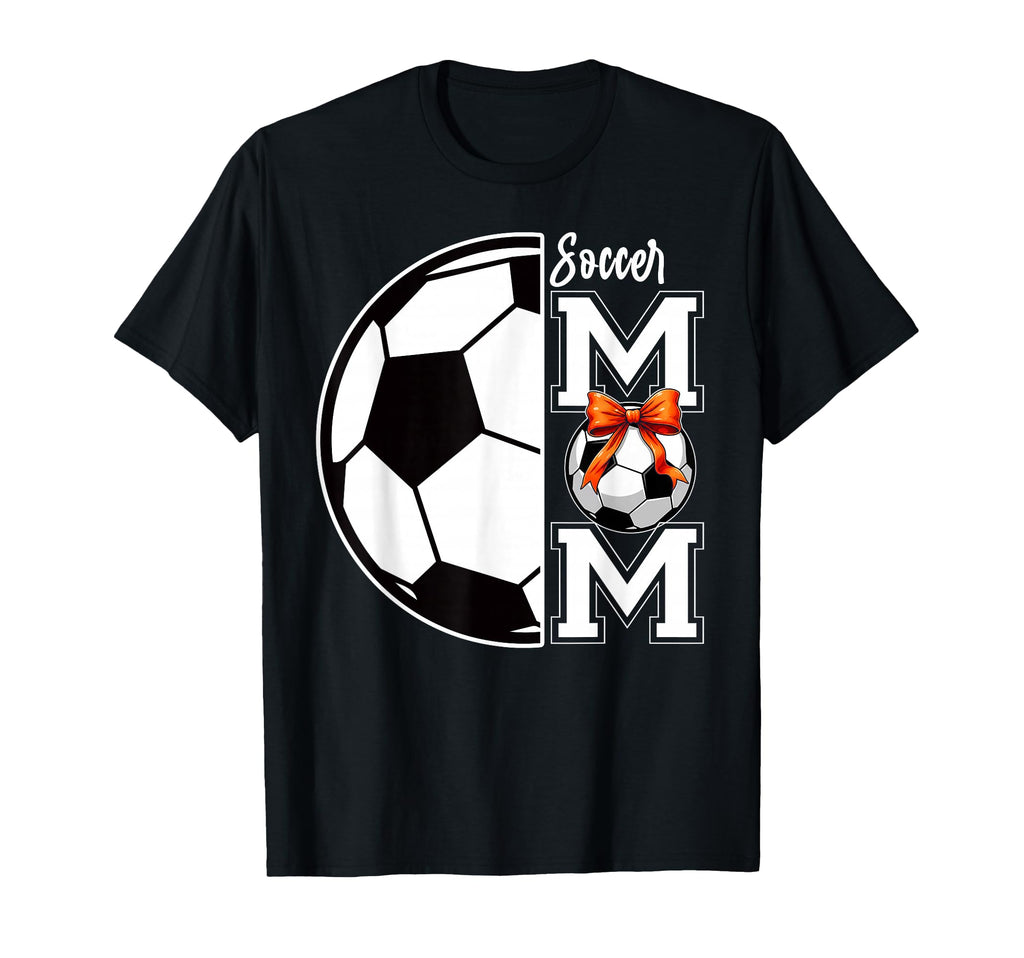 Soccer Mom Bow Mama Mommy T-Shirt - Casual Everyday Wear for Adults