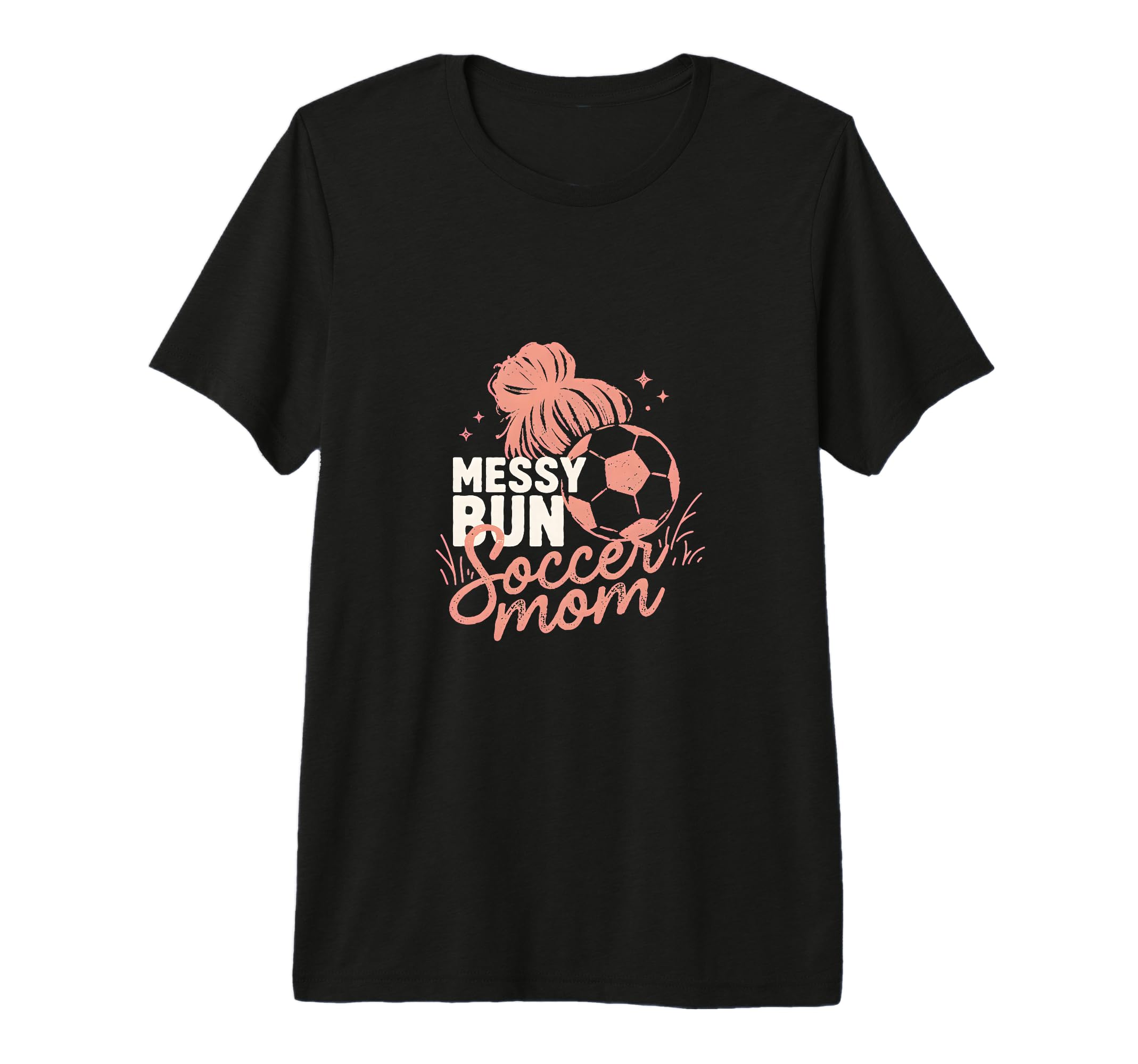 Messy Bun Soccer Mom Match Day Cheer T-Shirt - Minimalist Print Men Women