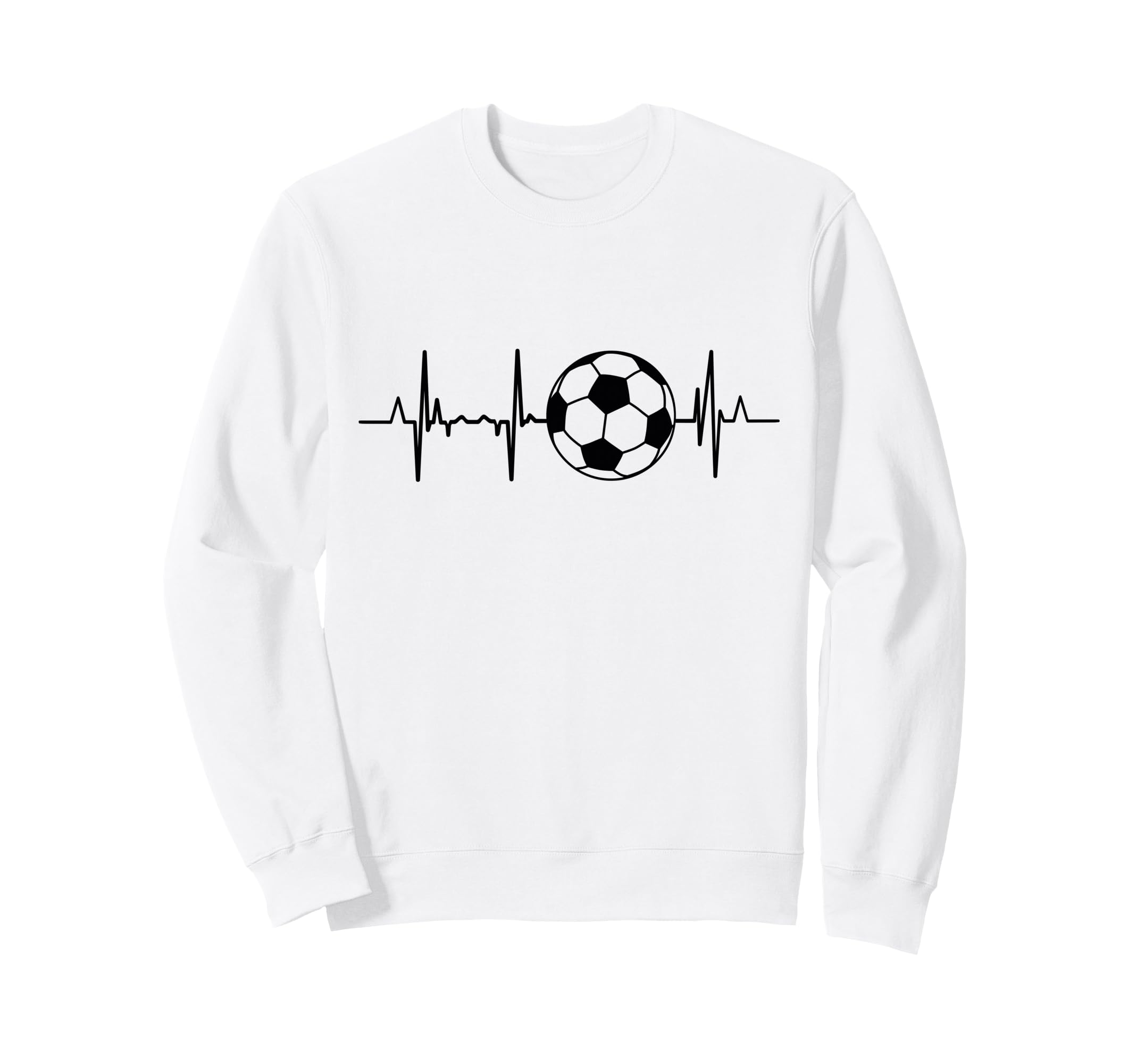 Soccer Ecg Football Heartbeat Sweatshirt - Novelty Apparel for Adults