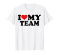 I Love My Team Baseball Basketball T-Shirt - Graphic Print Men Women