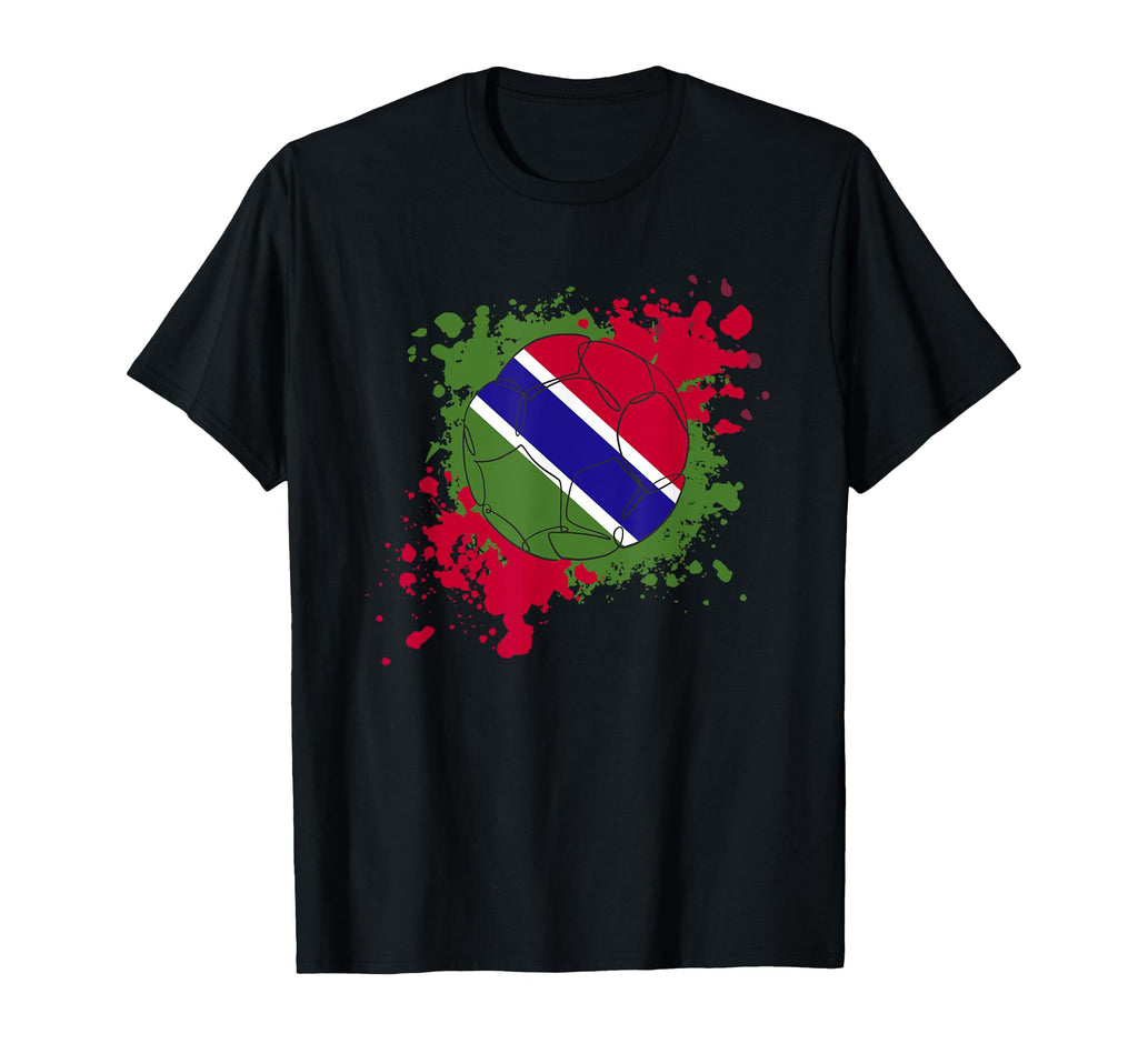 Soccer Ball Flag Gambia T-Shirt - Aesthetic Graphic Unisex