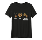 Womens Peace Love Soccer T-Shirt - Casual Everyday Wear for Adults