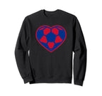 Blue And Red Soccer Heart Sweatshirt - Custom Art Print Unisex