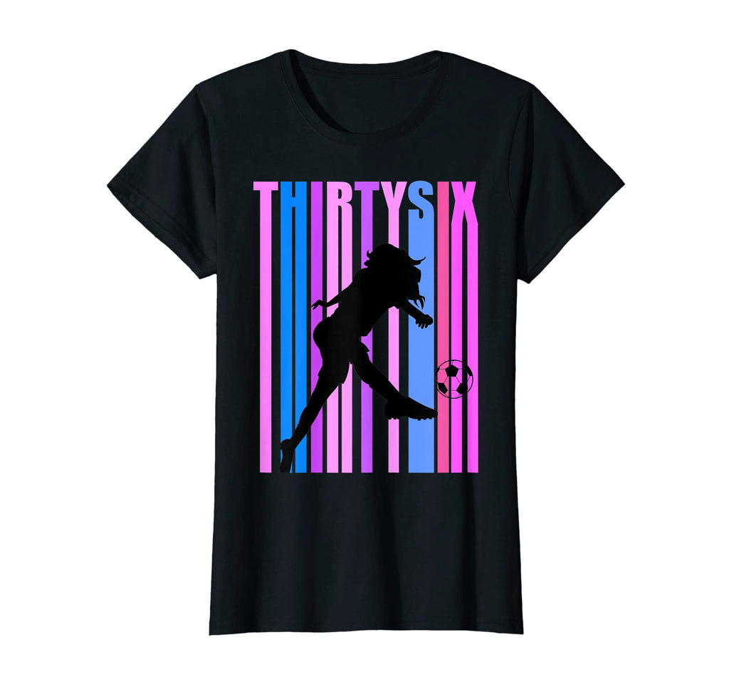 Womens 36Th Soccer Birthday Goals Score T-Shirt - Minimalist Print Unisex