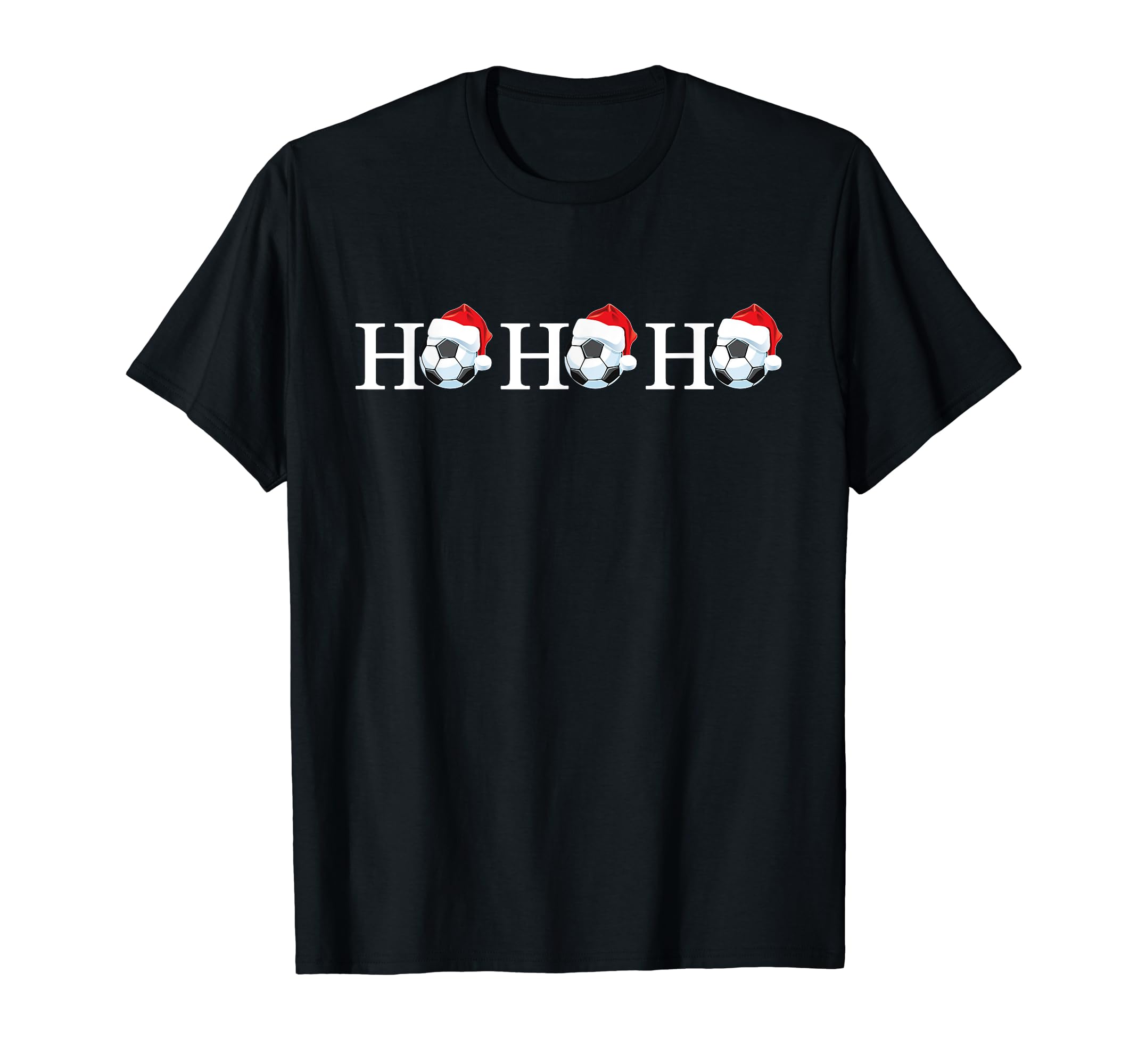 Ho Ho Ho Soccer Ball Mens Funny Soccer T-Shirt - Graphic Print Men Women