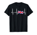 Great Britain Union Jack Heartbeat T-Shirt - Fun Novelty Design for Adults