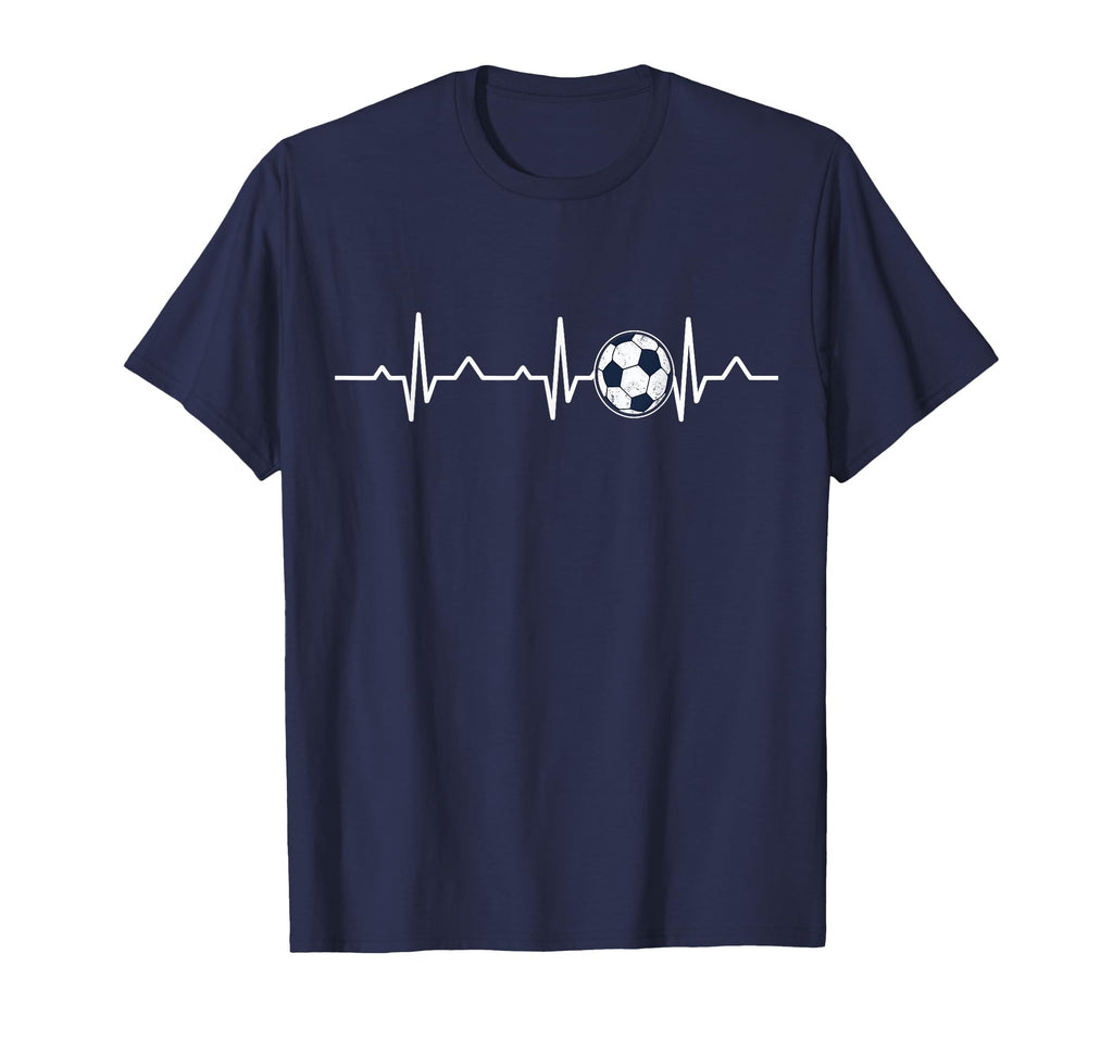 Heartbeat Soccer Lover Soccer Fans T-Shirt - Fun Novelty Design for Adults