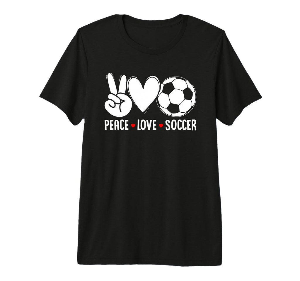 Peace Love Soccer Funny Soccer Player T-Shirt - Aesthetic Graphic Unisex