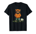 Funny Teddy Bear Loves Soccer And T-Shirt - Minimalist Print Unisex