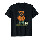 Funny Teddy Bear Loves Soccer And T-Shirt - Minimalist Print Unisex