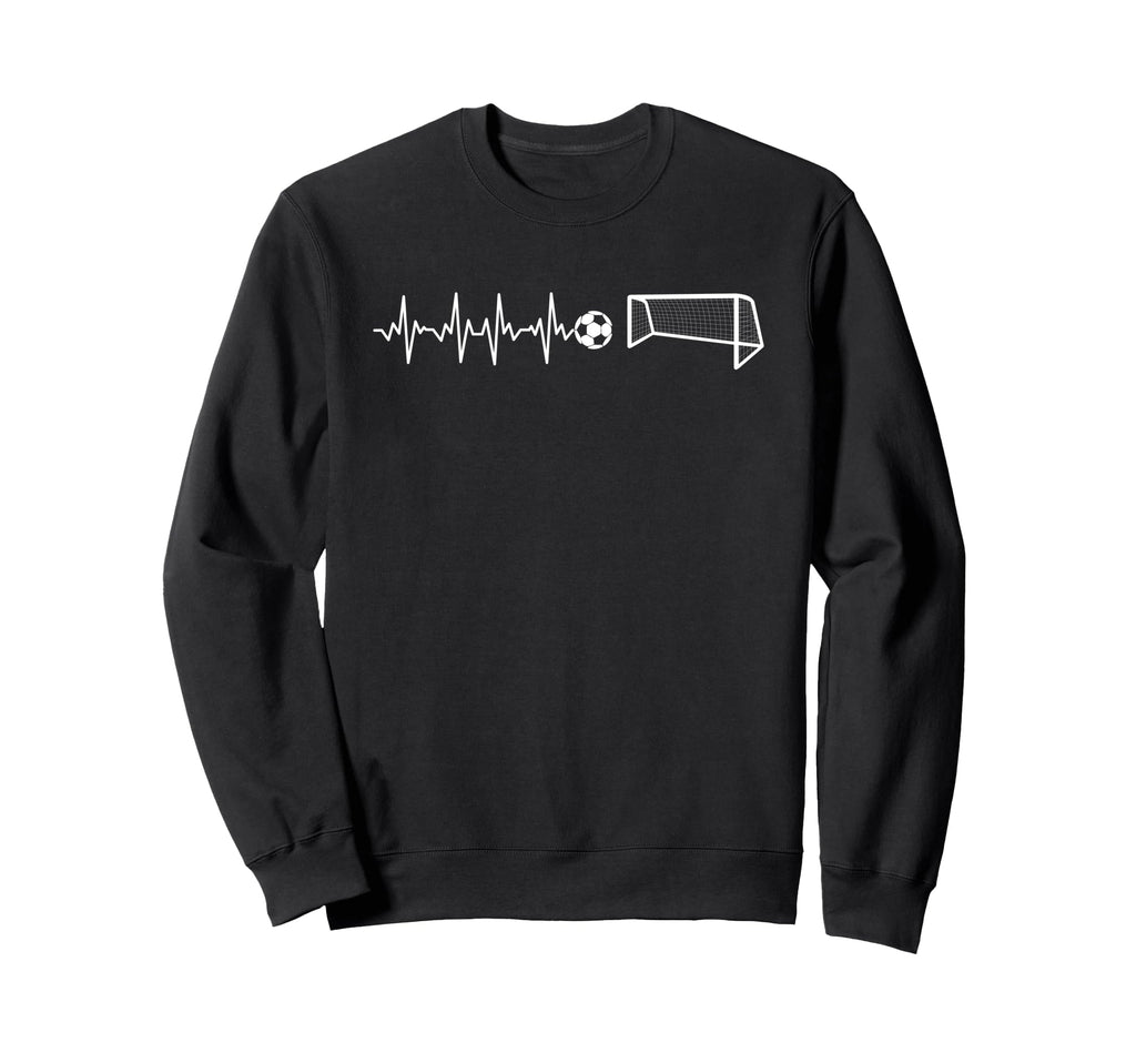 Funny Soccer Heartbeat Ecg Football Goal Sweatshirt - Graphic Print Unisex