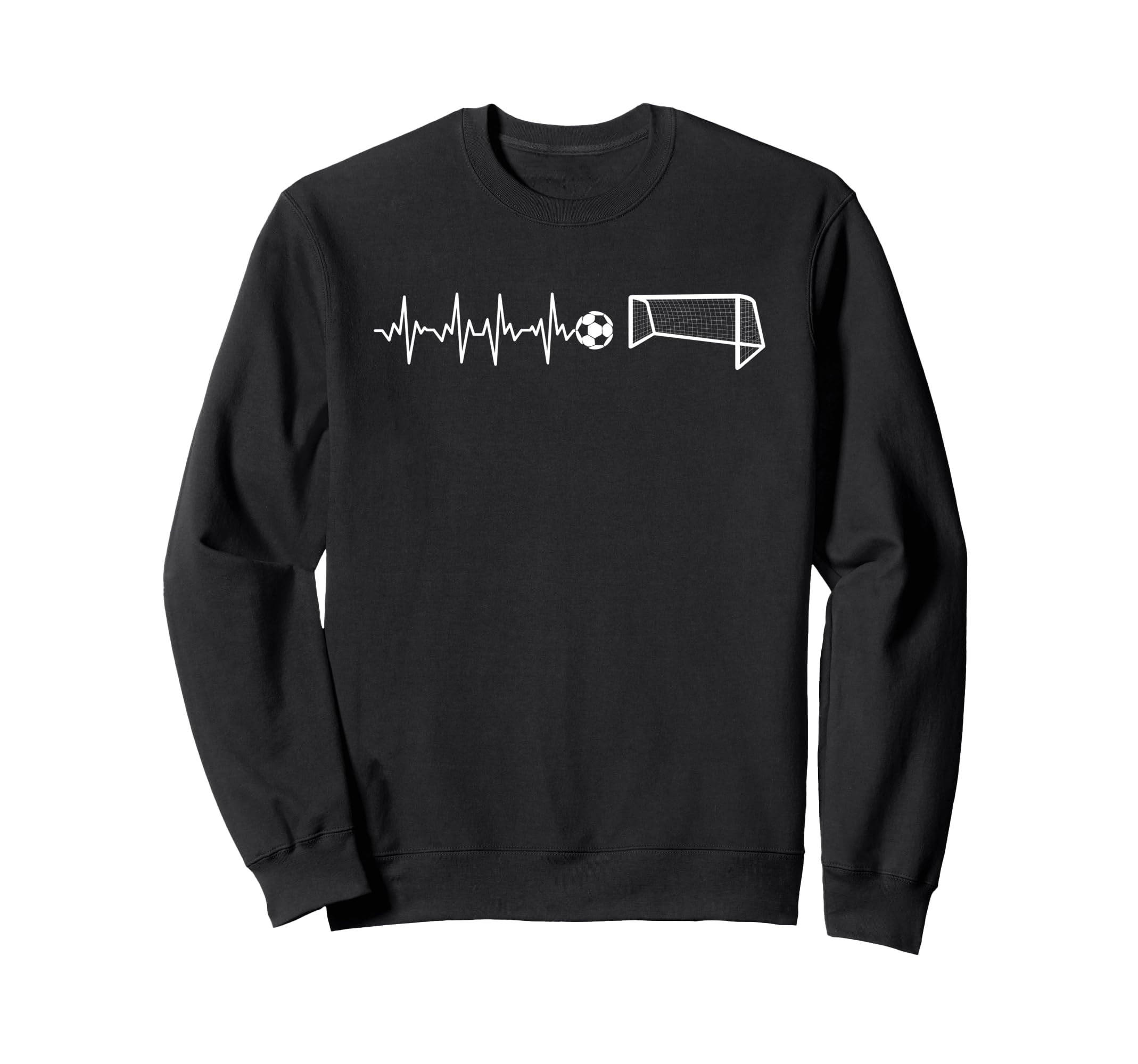 Funny Soccer Heartbeat Ecg Football Goal Sweatshirt - Graphic Print Unisex